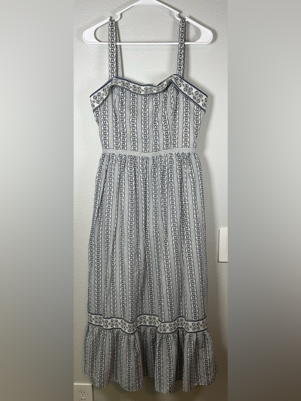 Max Studio London Navy/Blue/White Maxi Dress Size Large